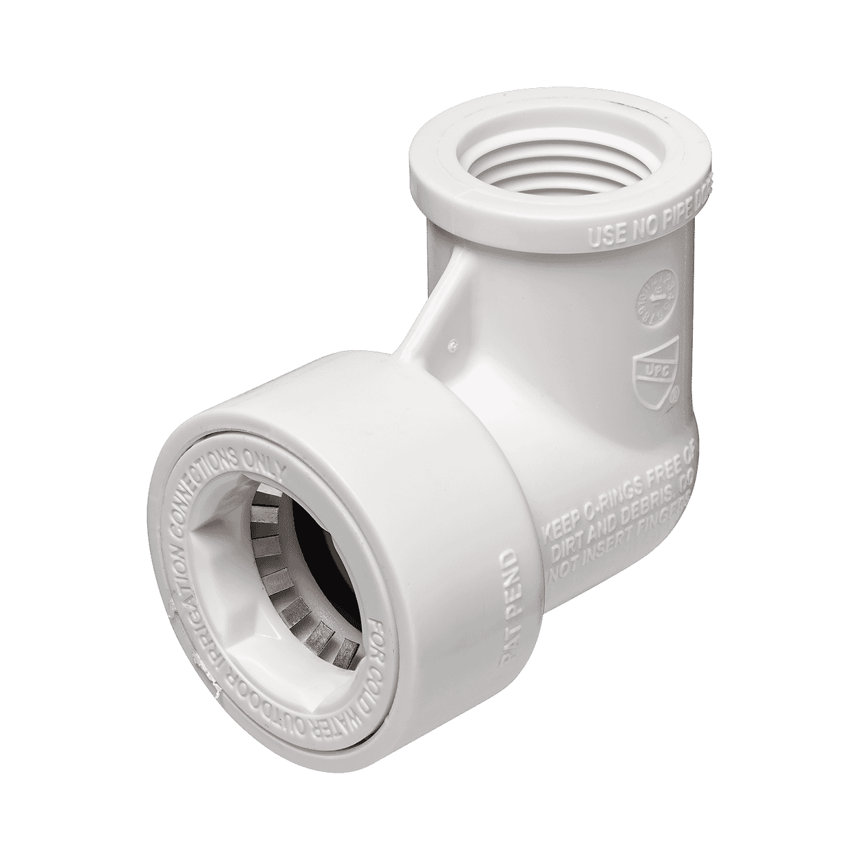 1/2" PVC-Lock Fittings - 407 - 90 deg. Elbow Female Adapter (SPG x FPT)